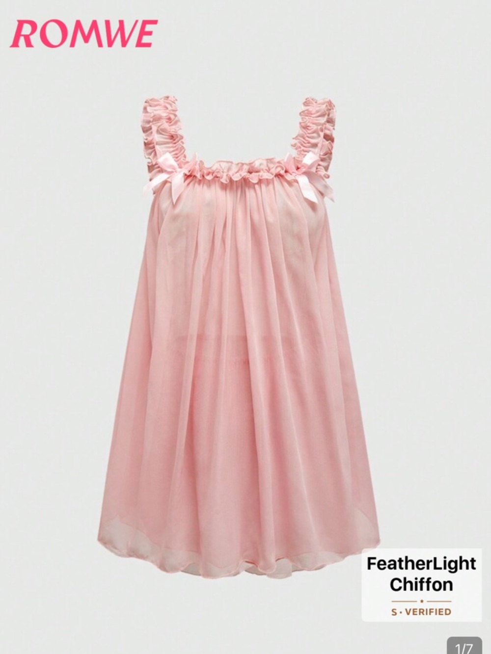 ROMWE Light Pink Sheer Babydoll Set